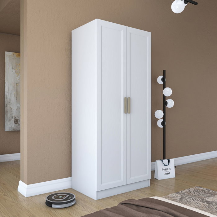 Hanah Home Armario Blanco con Estanterías Hanah Home Armario Blanco con Estanterías